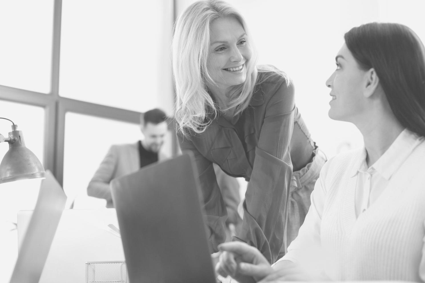 Business team reviewing structured financial presentation with clear visual hierarchy